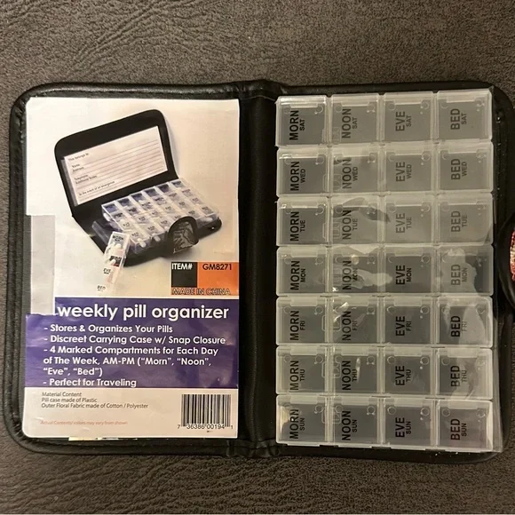 Medication Organizer & Floal Tapestry Cover; Great for Travel, Home, Work | NWT - Picture 3 of 5